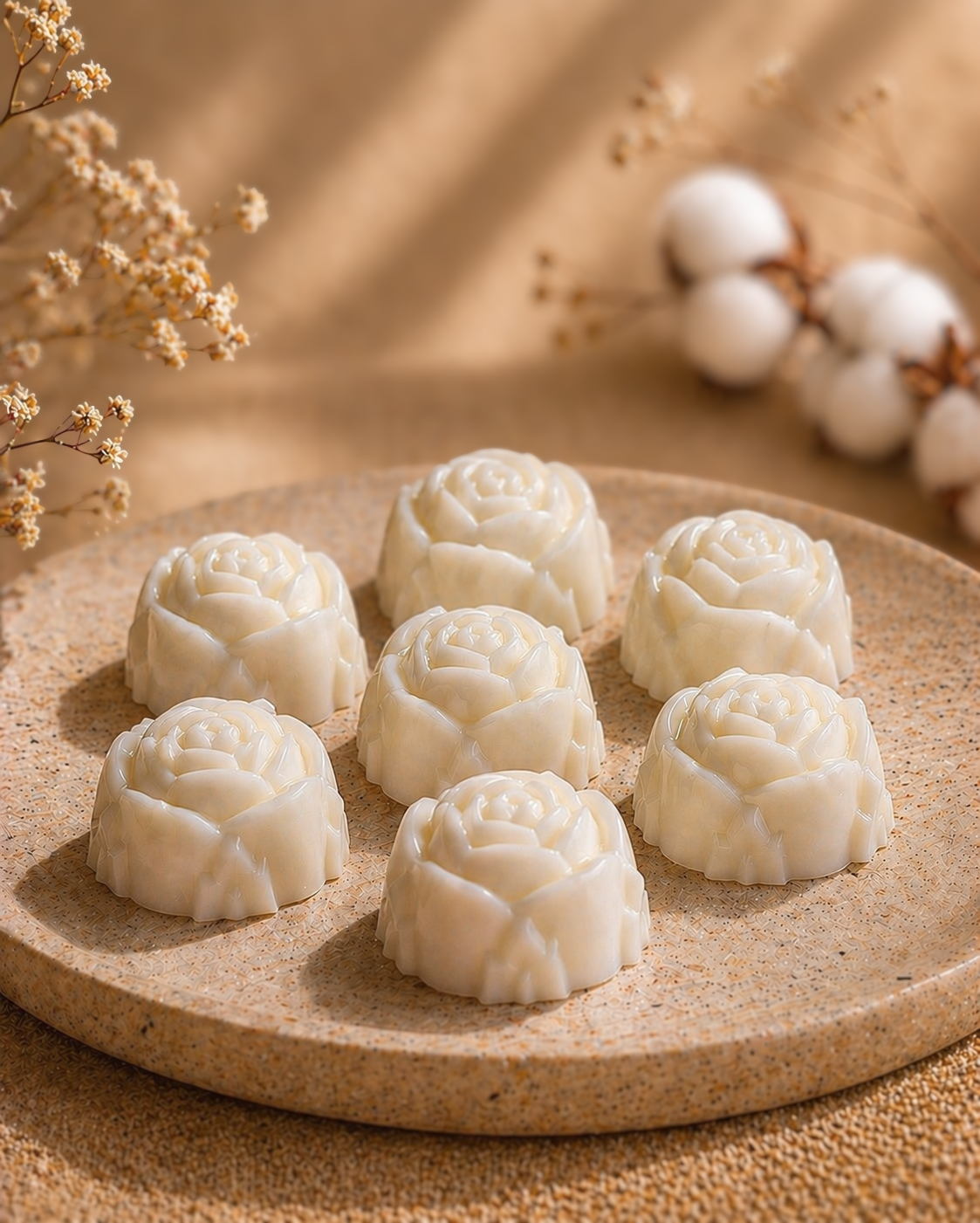 Fondant parfumé fleur de coton artisanal – cire fondante douce
