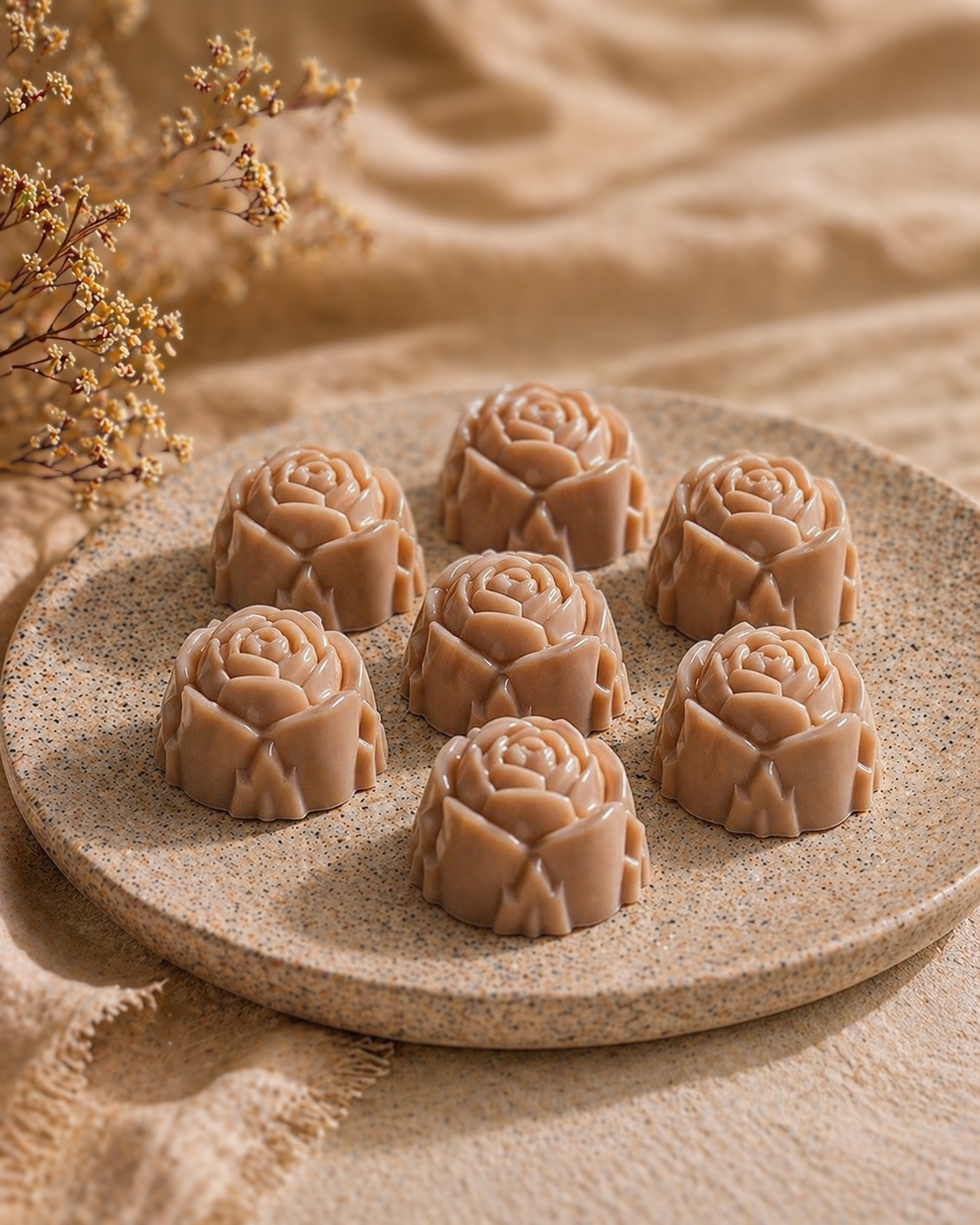 Fondant parfumé ambre artisanal – cire fondante notes florales boisées