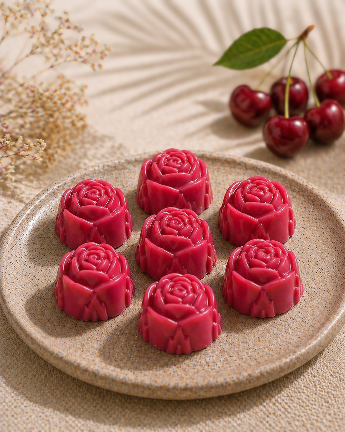 Fondant parfumé cerise artisanal – cire fondante notes fruitées