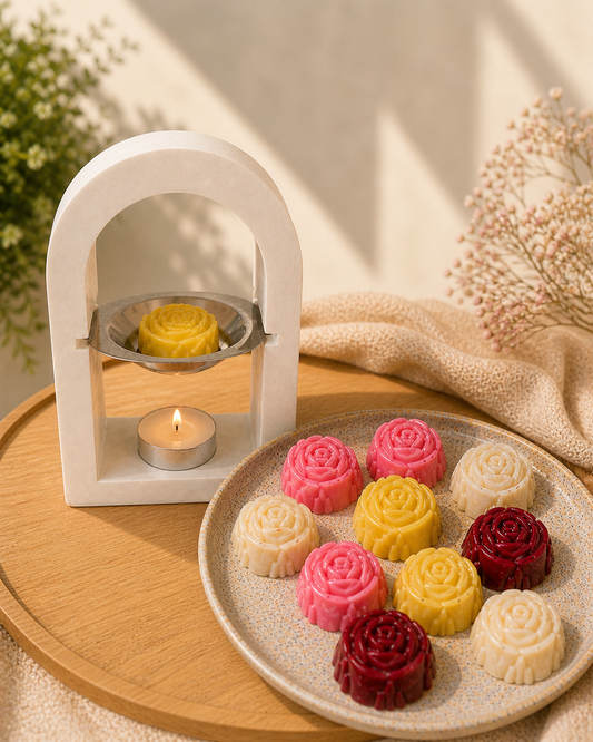 Lot Brûleur en jesmonite + 10 fondants